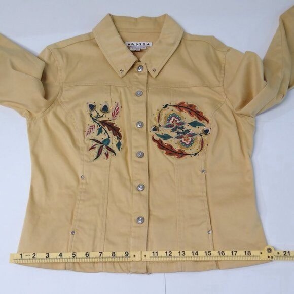 A.M.I. RARE One-Of-A-Kind Customized Embroidered Swarovski Rhinestone Med Jacket - Picture 8 of 14